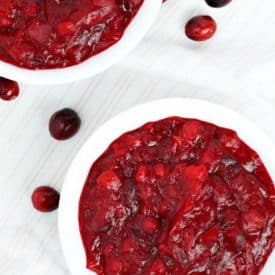 Naturally sweetened cranberry sauce with maple syrup