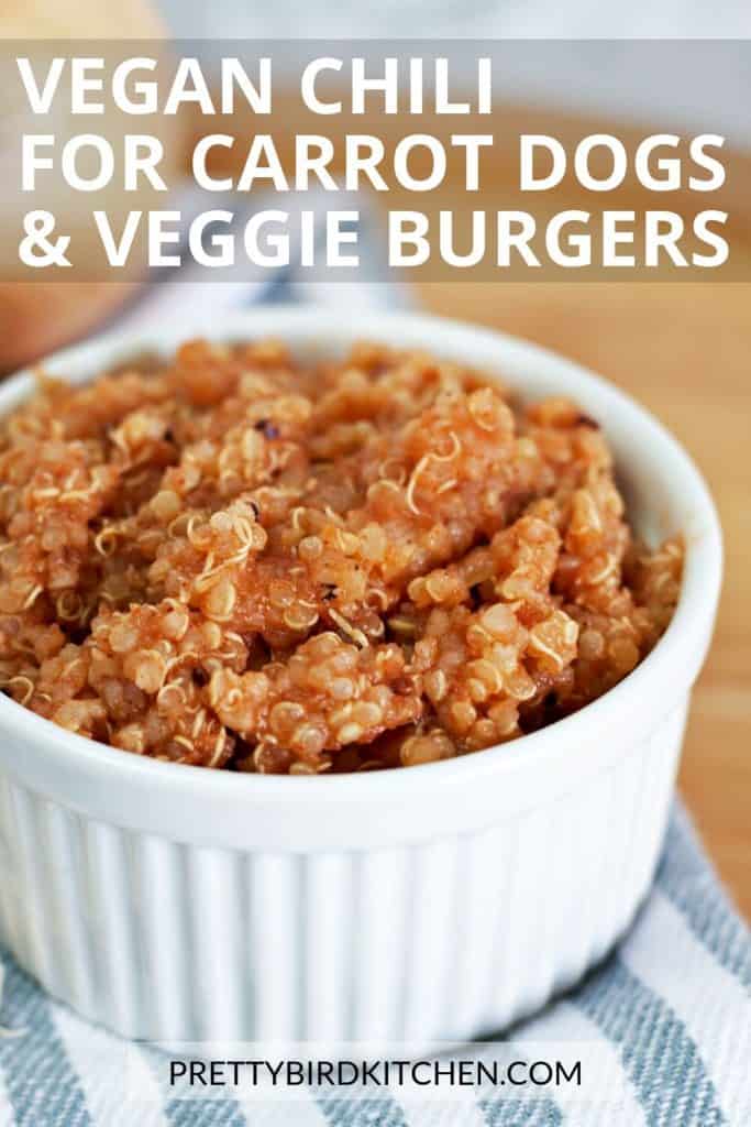 Vegan chili for carrot dogs and veggie burgers