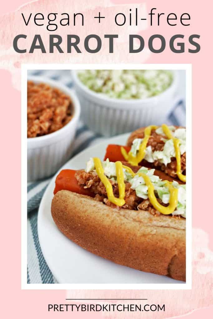 Vegan oil-free carrot hot dogs