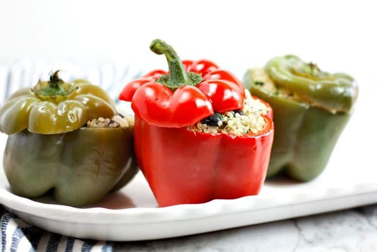 Vegan quinoa stuffed peppers
